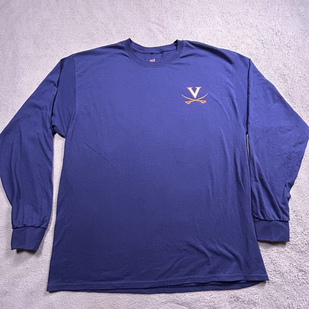 Hanes UVA Cavaliers Long Sleeve T-Shirt Mens XL College Graphic